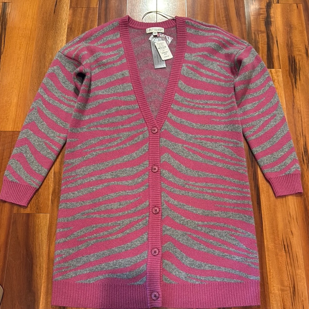 Women's Pink and Gray Sweater